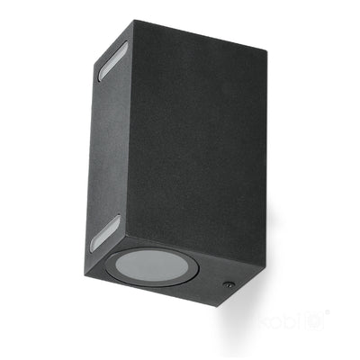 Garden wall lamp QUERK 7 2xGU10 IP54 black LED2B