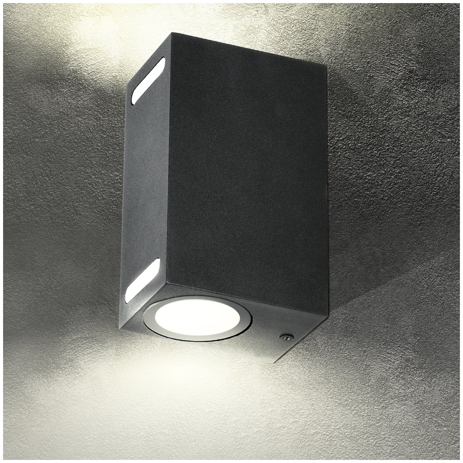 Garden wall lamp QUERK 7 2xGU10 IP54 black LED2B