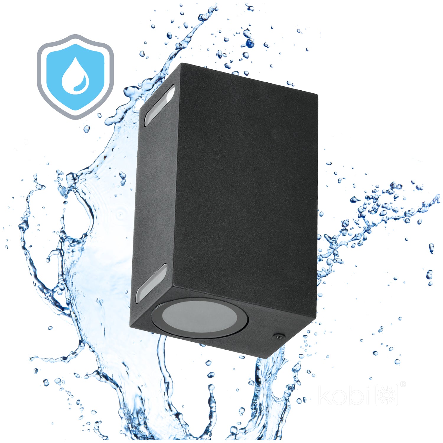 Garden wall lamp QUERK 7 2xGU10 IP54 black LED2B