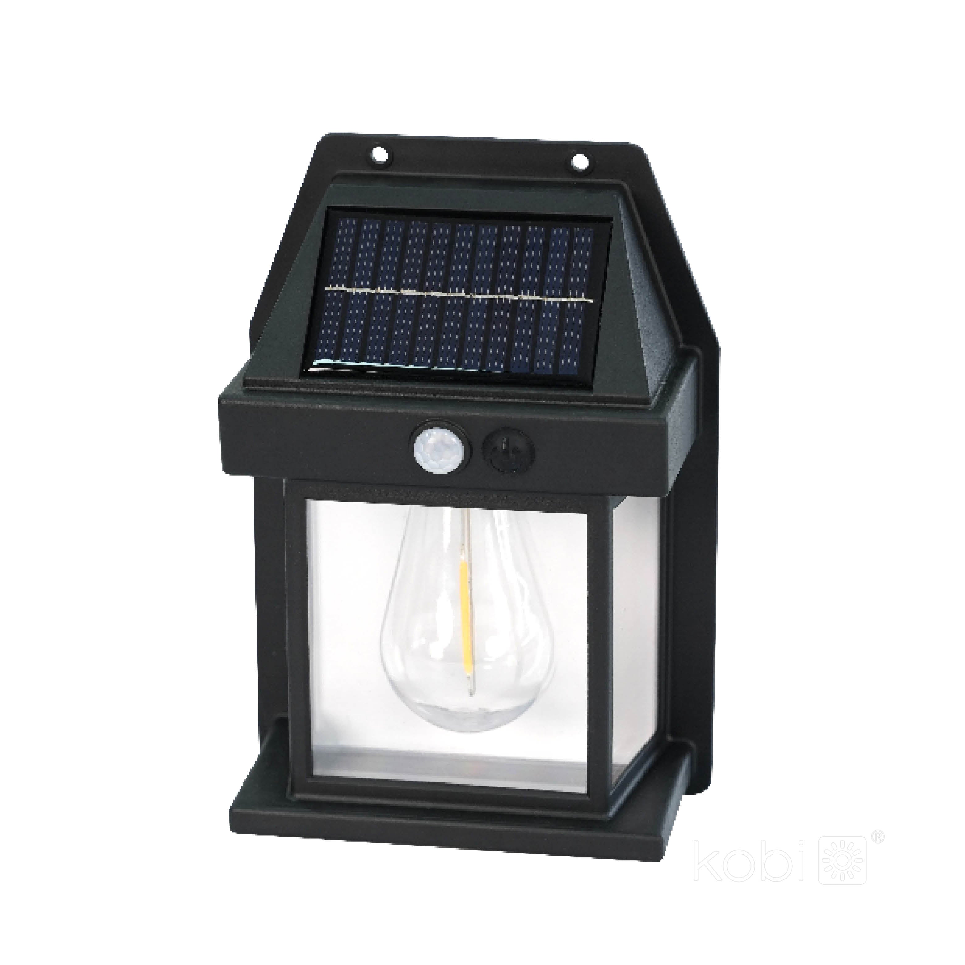 Solar garden wall lamp LED OMVIA 3000K black LED2B