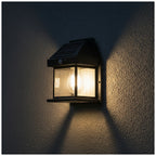 Solar garden wall lamp LED OMVIA 3000K black LED2B