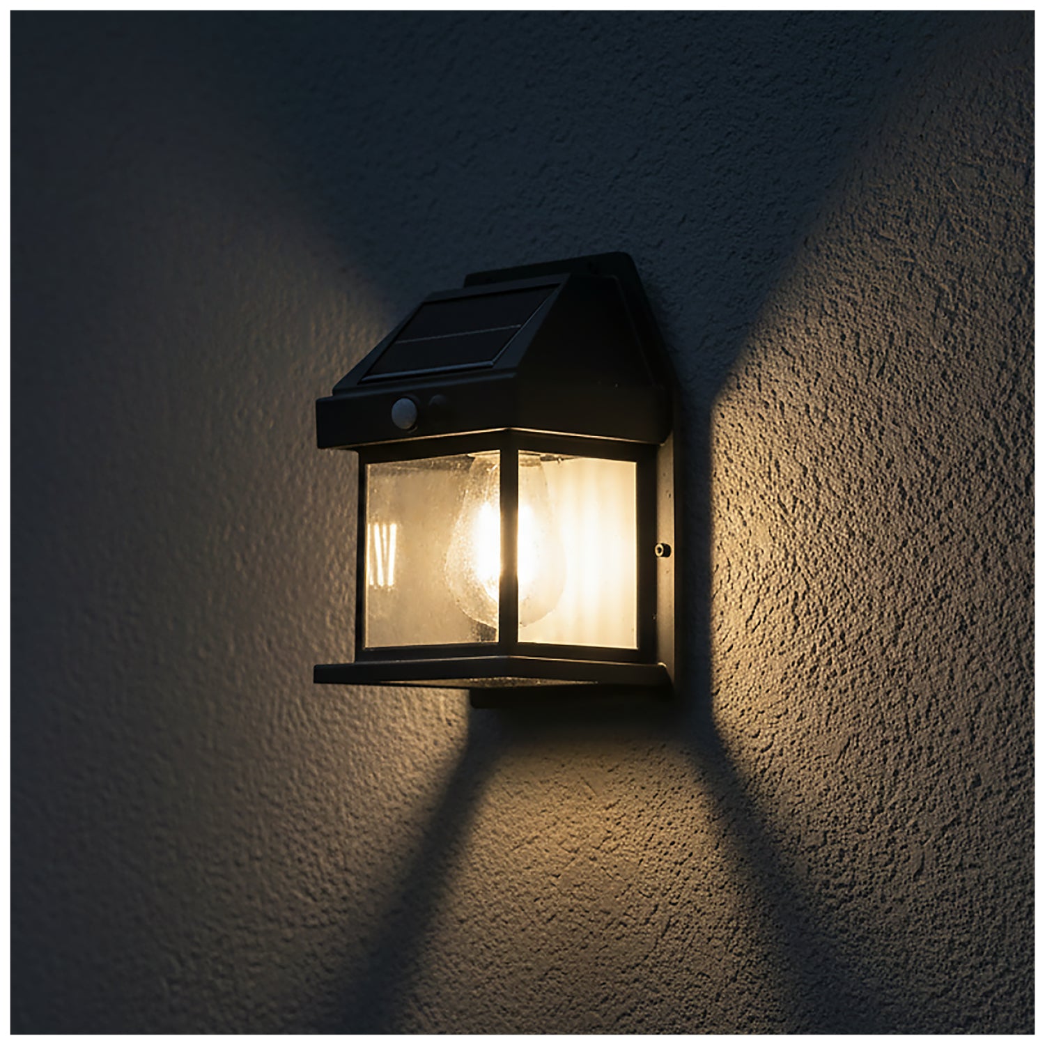 Solar garden wall lamp LED OMVIA 3000K black LED2B