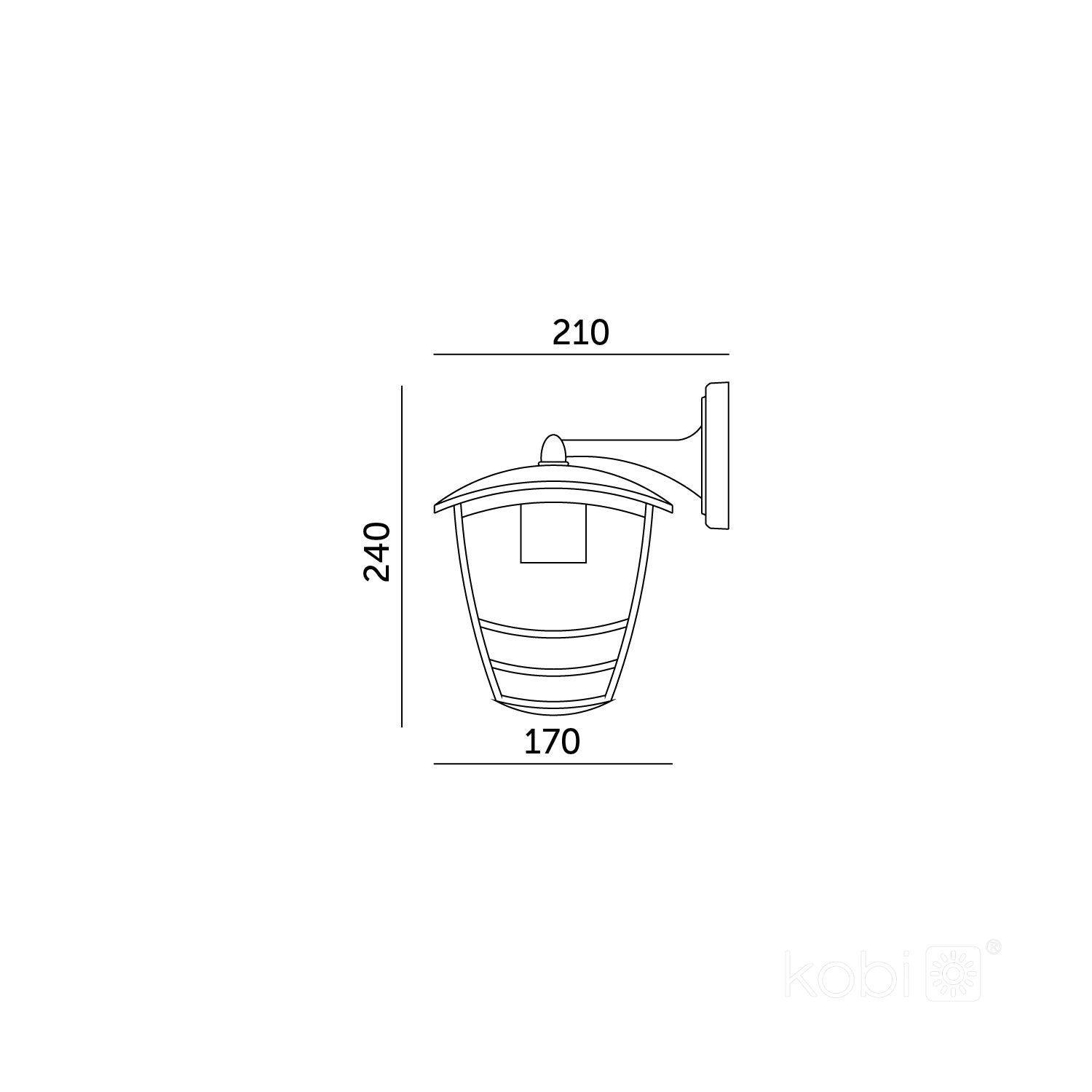 Garden wall lamp TEVIO KD 1xE27 IP54 black LED2B