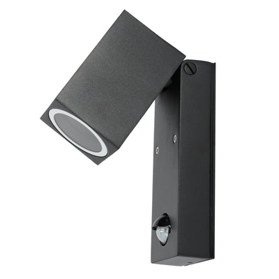 Garden wall lamp with motion sensor QUAZAR 15 1xGU10 LX IP44 black Kobi