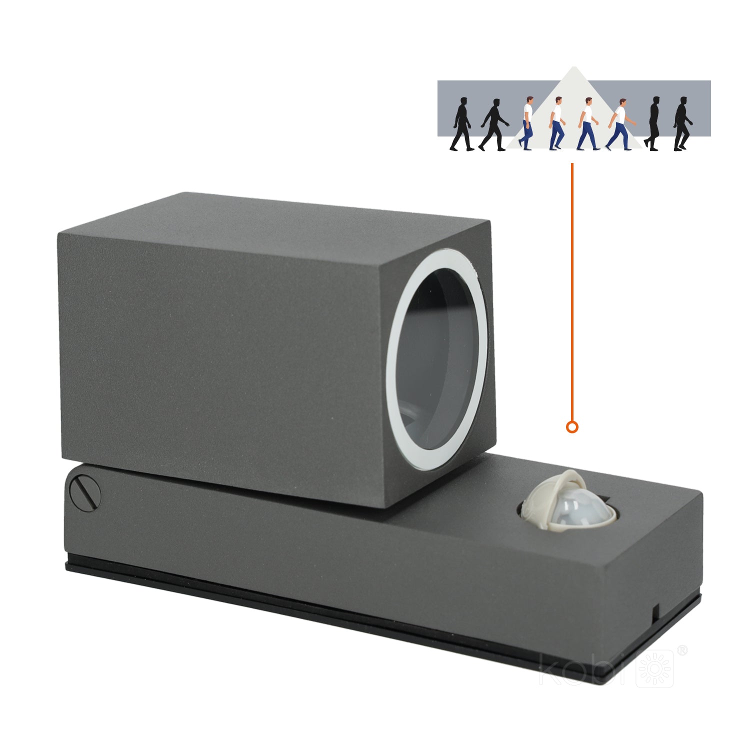 Garden wall lamp with motion sensor QUAZAR 15 1xGU10 LX IP44 grey Kobi