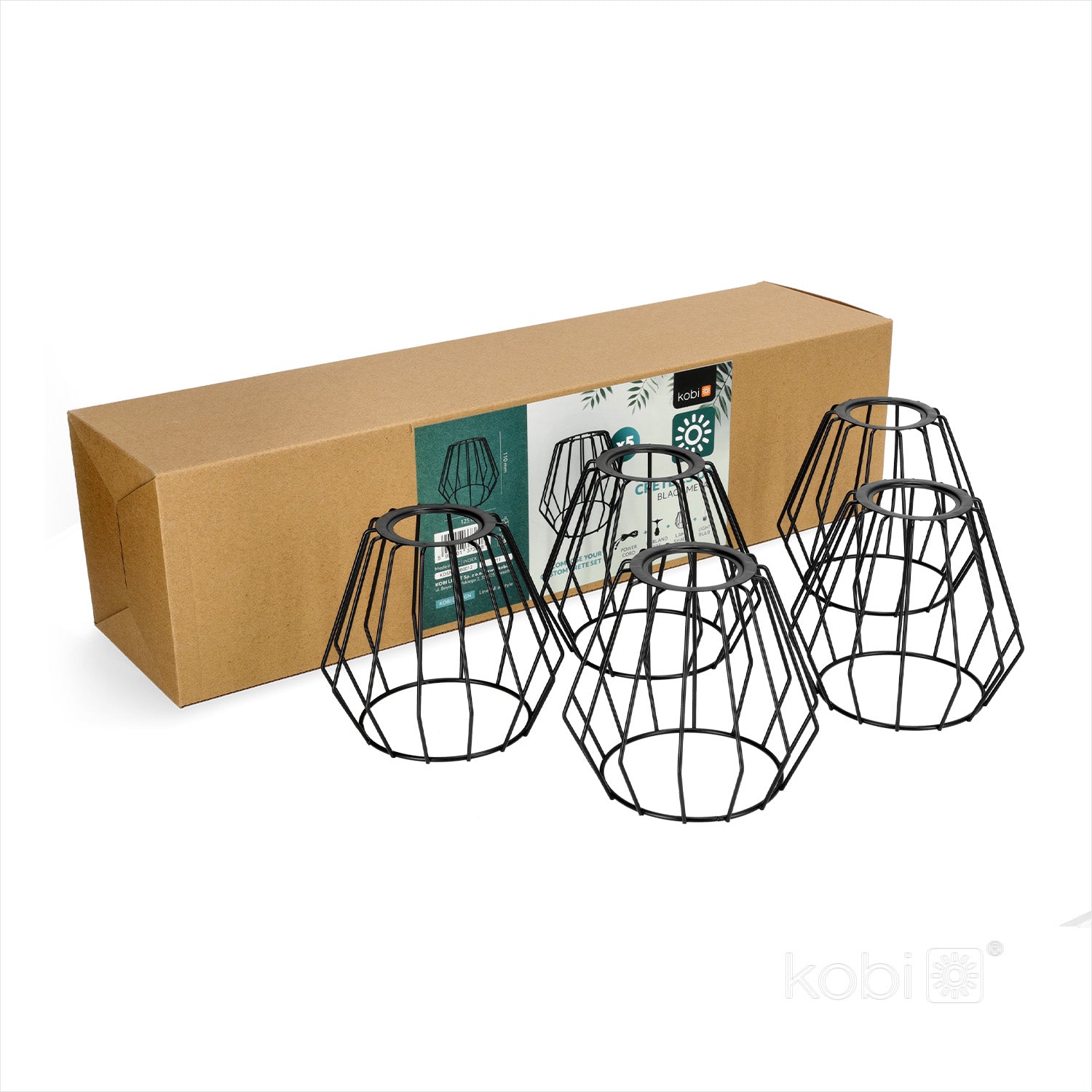 Lampshade for CRETE LS D1 black 5 pcs Kobi Design