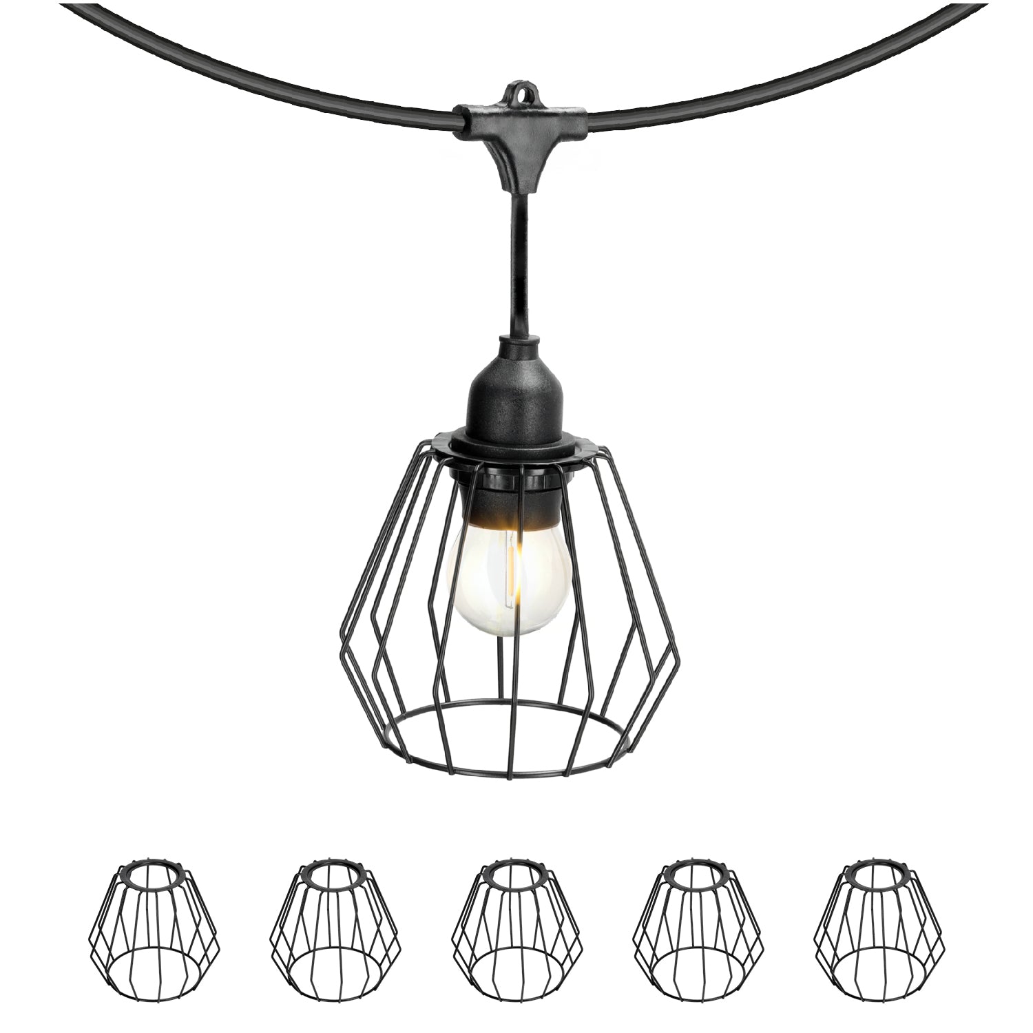 Lampshade for CRETE LS D1 black 5 pcs Kobi Design