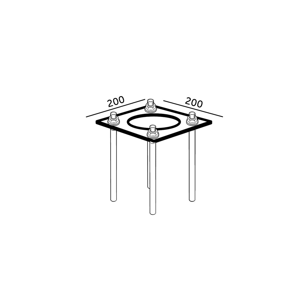 Foundation anchor BASE SV 200x200mm Kobi