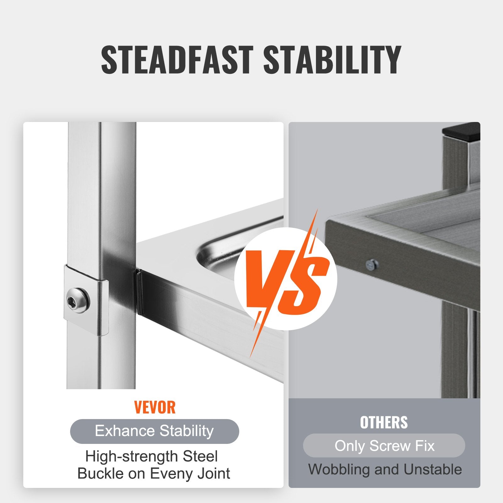 VEVOR Stainless Steel Cart, 3 Layers Lab Utility Cart 181.4kg Weight Capacity, Medical Cart with Lockable Universal Wheels, for Lab, Clinic, Kitchen, Salon