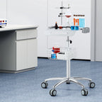 VEVOR Medical Cart, Salon Cart with Wheels, Mobile Trolley Cart 680-1090 mm Height Adjustable, Metal Salon Stations for Hair Stylist, Rolling Desktop Lab Cart for Clinic, Beauty and Salon