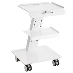VEVOR Lab Trolley, 3-Layer Rolling Lab Cart, Metal Mobile Trolley with Swivel Wheels, Tray Rolling Clinic Cart 100 kg Weight Capacity, for Lab, Clinic, Beauty and Salon