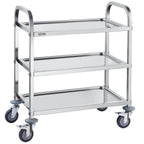 VEVOR Stainless Steel Cart, 3 Layers Lab Utility Cart 181.4kg Weight Capacity, Medical Cart with Lockable Universal Wheels, for Lab, Clinic, Kitchen, Salon