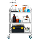 VEVOR Lab Rolling Cart, 3-Shelf Stainless Steel Rolling Cart, Lab Serving Cart with Swivel Casters, Dental Utility Cart for Clinic, Lab, Hospital, Salon, 70 x 395 x 867 mm