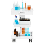 VEVOR Lab Trolley, 3-Layer Rolling Lab Cart, Metal Mobile Trolley with Swivel Wheels, Tray Rolling Clinic Cart 100 kg Weight Capacity, for Lab, Clinic, Beauty and Salon