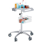 VEVOR Medical Cart, Salon Cart with Wheels, Mobile Trolley Cart 680-1090 mm Height Adjustable, Metal Salon Stations for Hair Stylist, Rolling Desktop Lab Cart for Clinic, Beauty and Salon