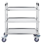 VEVOR Stainless Steel Cart, 3 Layers Lab Utility Cart 181.4kg Weight Capacity, Medical Cart with Lockable Universal Wheels, for Lab, Clinic, Kitchen, Salon