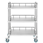 VEVOR Lab Rolling Cart, 3-Shelf Stainless Steel Rolling Cart, Lab Serving Cart with Swivel Casters, Dental Utility Cart for Clinic, Lab, Hospital, Salon, 70 x 395 x 867 mm