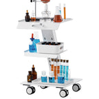 VEVOR Lab Trolley, 3-Layer Rolling Lab Cart, Metal Mobile Trolley with Swivel Wheels, Tray Rolling Clinic Cart 100 kg Weight Capacity, for Lab, Clinic, Beauty and Salon