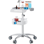 VEVOR Medical Cart, Salon Cart with Wheels, Mobile Trolley Cart 680-1090 mm Height Adjustable, Metal Salon Stations for Hair Stylist, Rolling Desktop Lab Cart for Clinic, Beauty and Salon