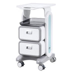 VEVOR 3 Tiers Lab Carts, Lab Utility Cart with 2 Drawers & 1 Top Tray, Mobile Medical Cart with ABS Material, Lab Rolling Cart with 4 Silent Wheels for Lab, Clinic, Hospital, Salon, White