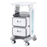 VEVOR 3 Tiers Lab Carts, Lab Utility Cart with 2 Drawers & 1 Top Tray, Mobile Medical Cart with ABS Material, Lab Rolling Cart with 4 Silent Wheels for Lab, Clinic, Hospital, Salon, White