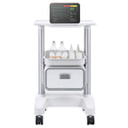 VEVOR 2 Tiers Lab Carts, Lab Utility Cart with 1 Drawer & 1 Top Tray, Mobile Medical Cart with ABS Material, Lab Rolling Cart with 4 Silent Wheels for Lab, Clinic, Hospital, Salon, White