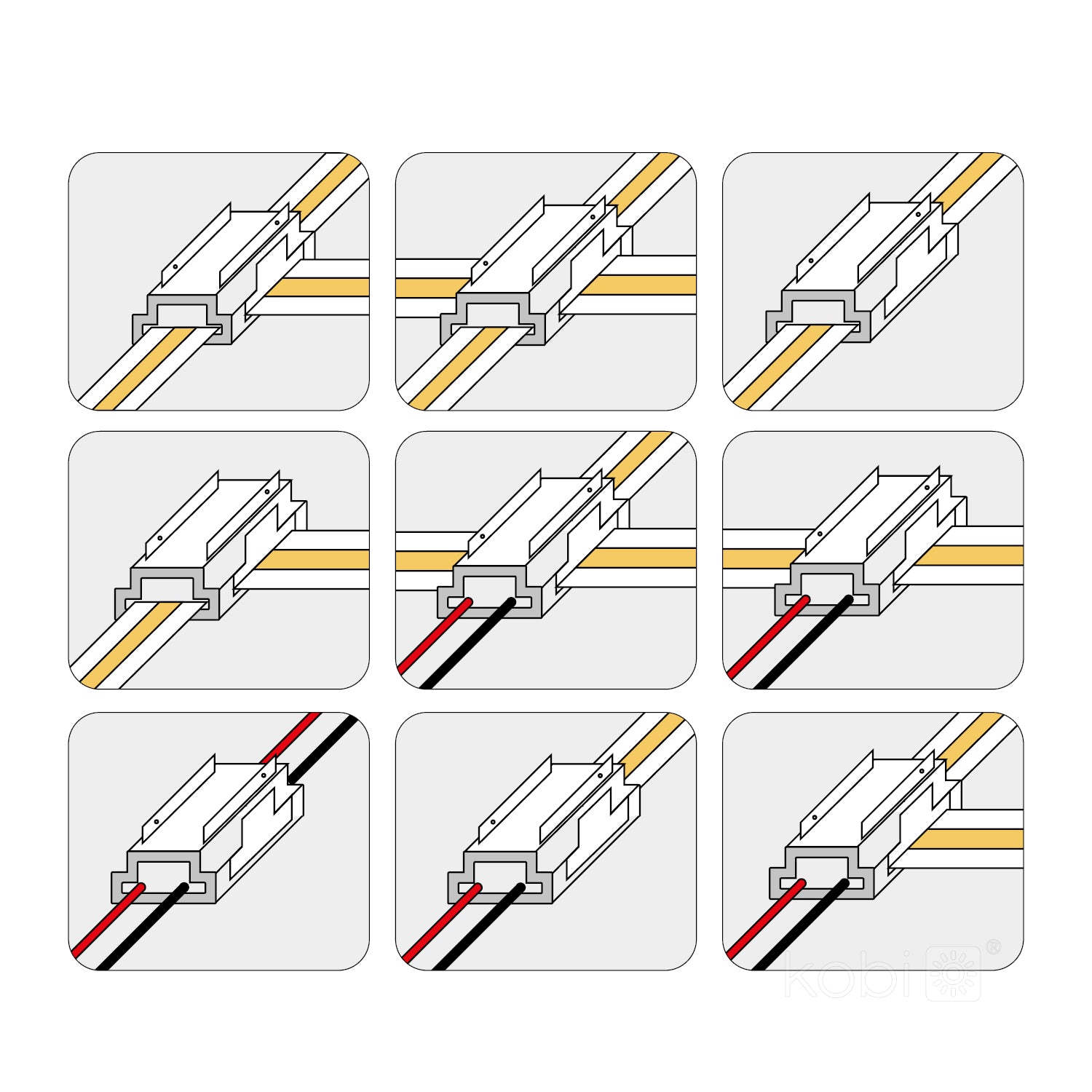 Connector 9 in 1 for LED stripe COB 8mm Kobi