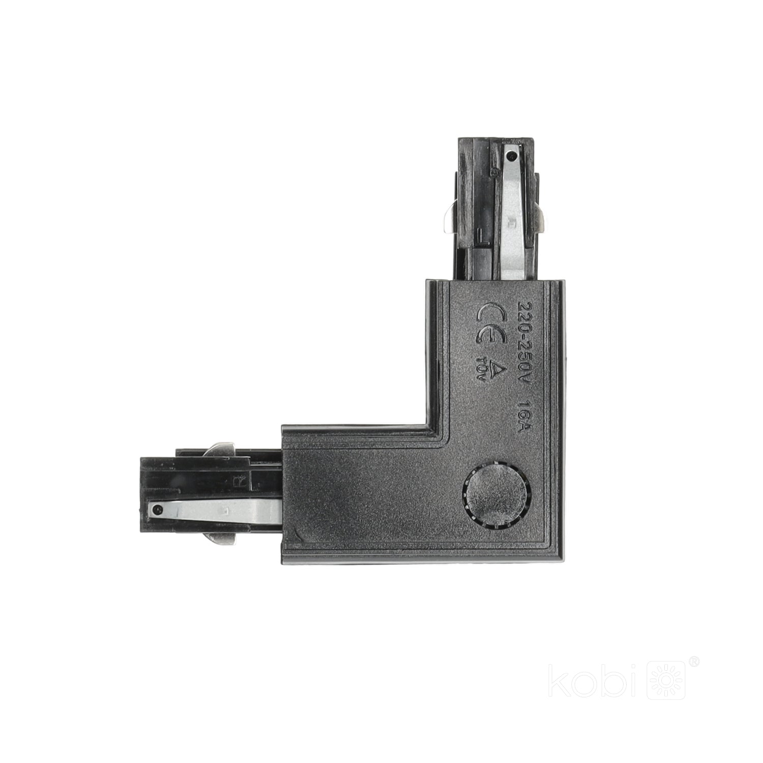 Connector for 3-circuit track L LEFT black Kobi
