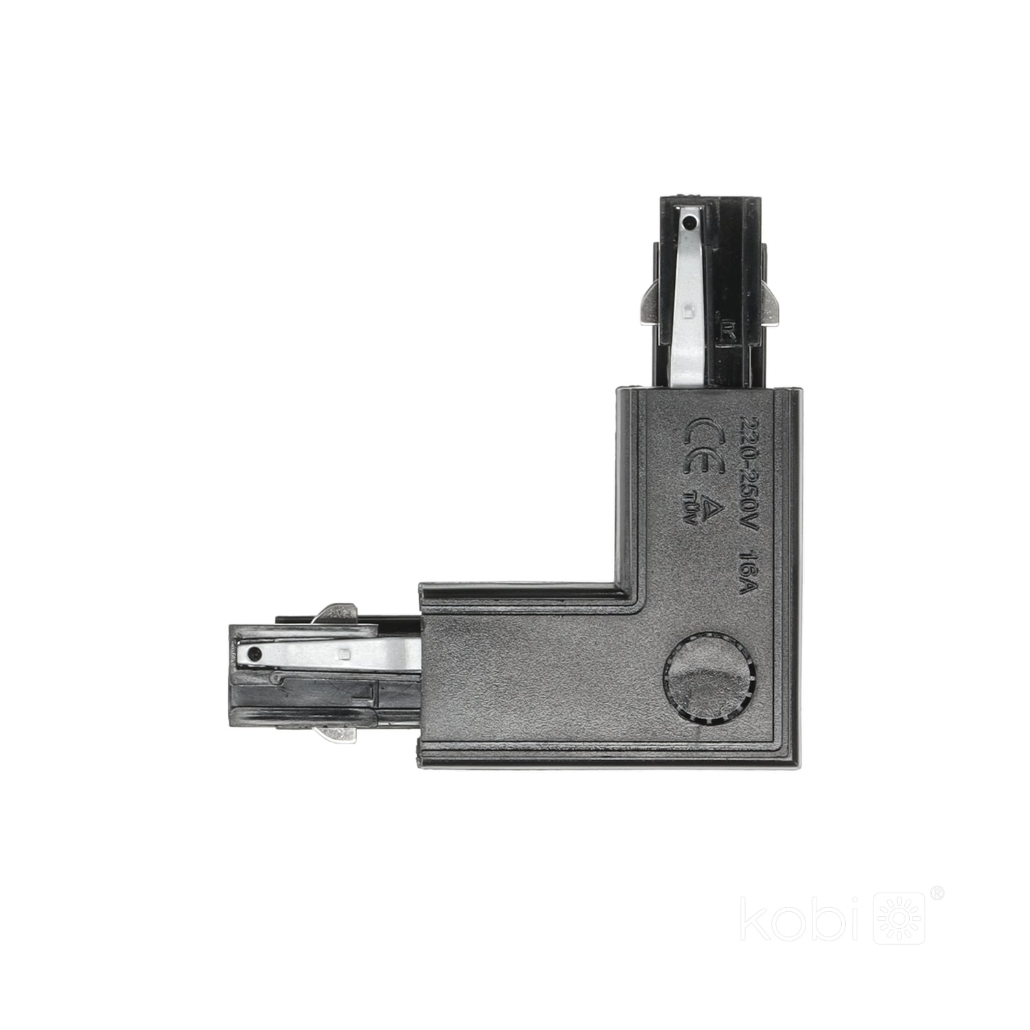 Connector for 3-circuit track L RIGHT black Kobi