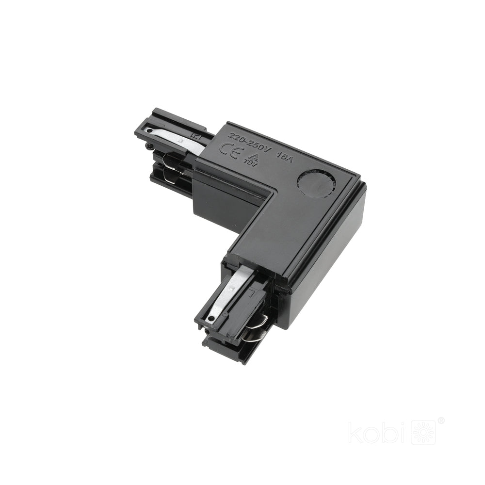 Connector for 3-circuit track L RIGHT black Kobi
