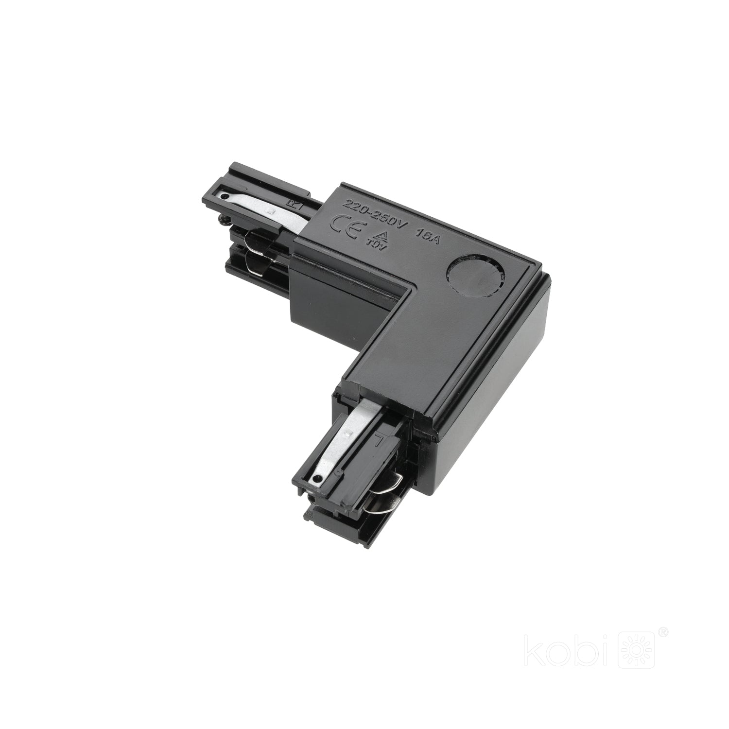 Connector for 3-circuit track L RIGHT black Kobi