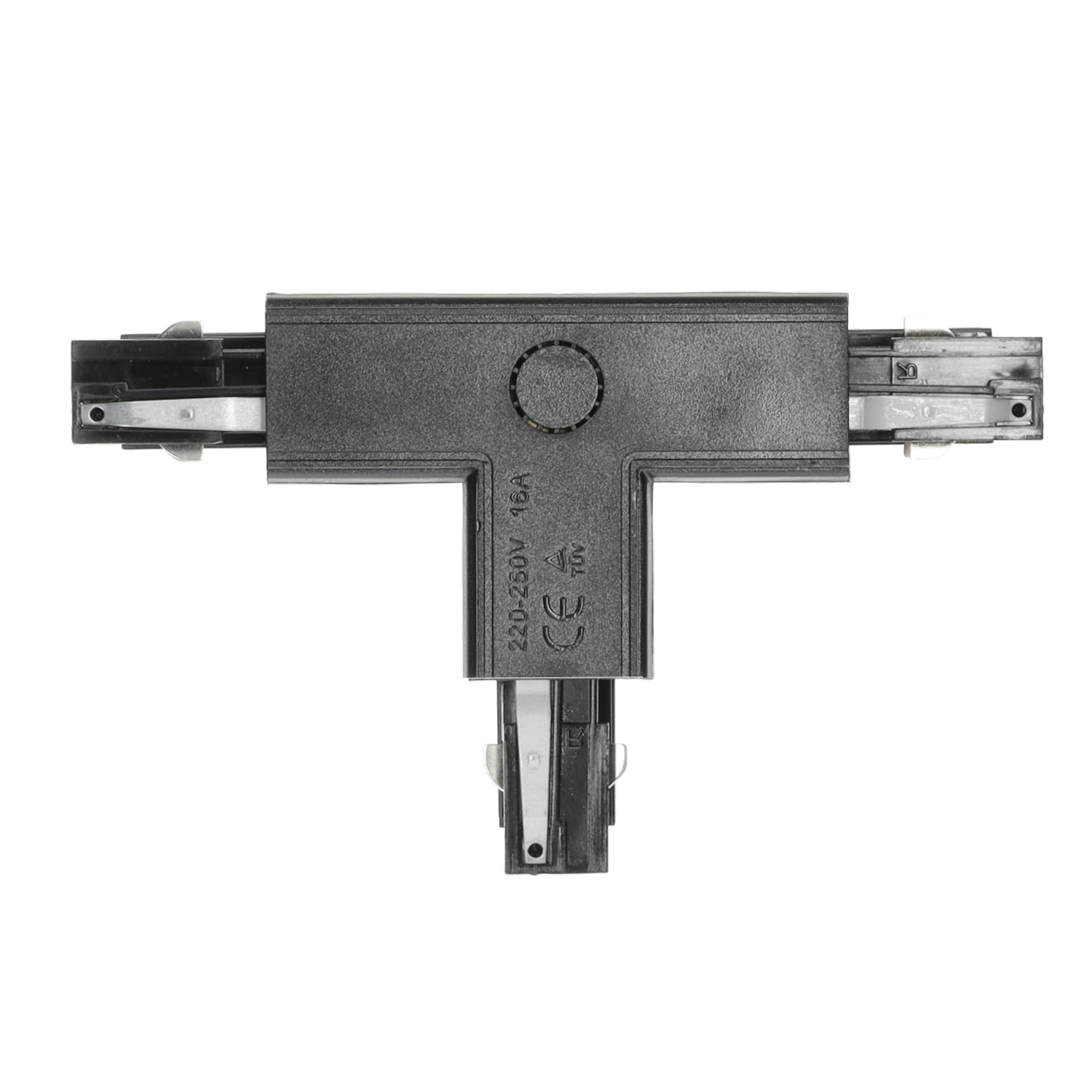 Connector for 3-circuit track T LEFT black Kobi