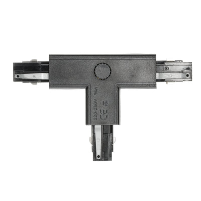 Connector for 3-circuit track T LEFT black Kobi