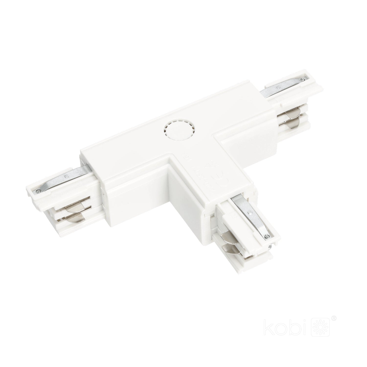 Connector for 3-circuit track T RIGHT white Kobi