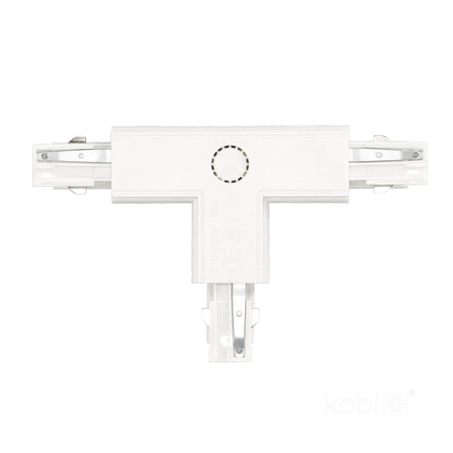 Connector for 3-circuit track T RIGHT white Kobi