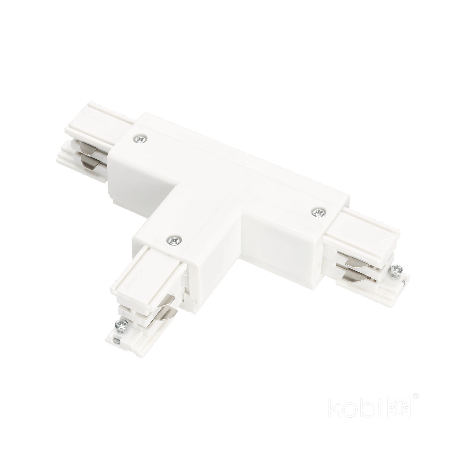 Connector for 3-circuit track T RIGHT white Kobi