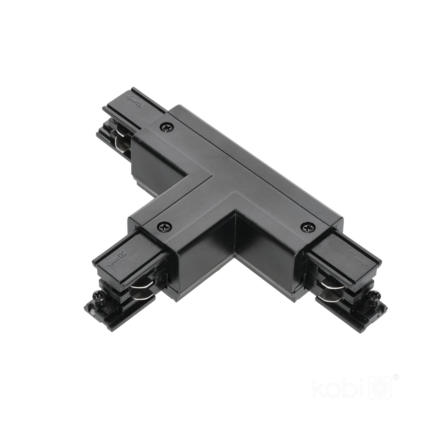 Connector for 3-circuit track T RIGHT black Kobi