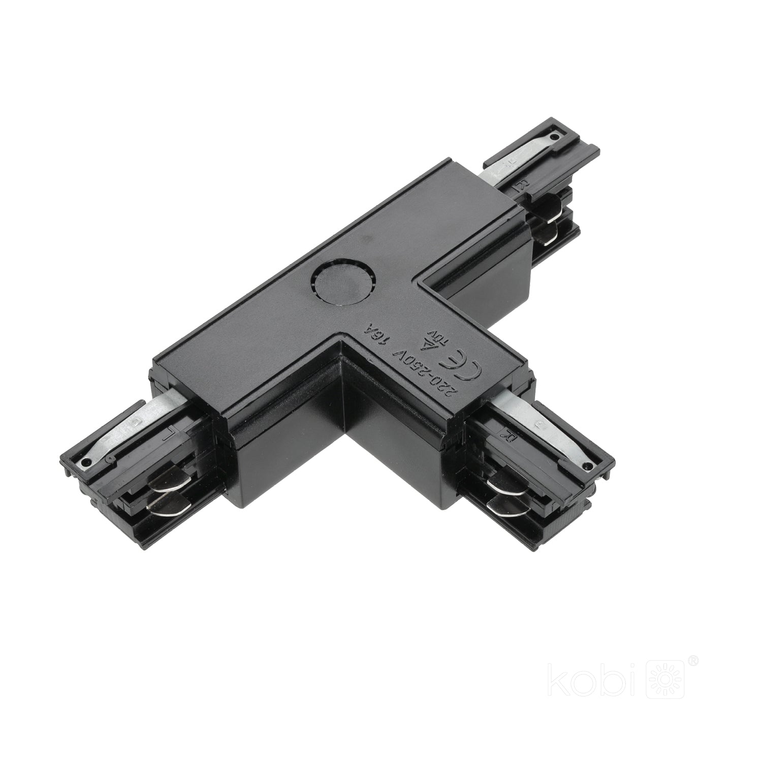 Connector for 3-circuit track T RIGHT black Kobi