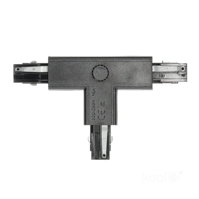 Connector for 3-circuit track T RIGHT black Kobi