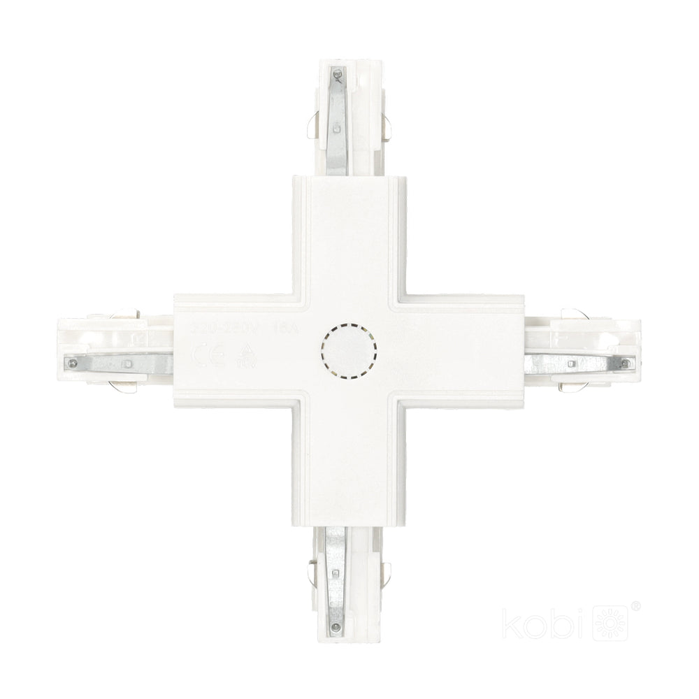 Connector for 3-circuit track X white Kobi