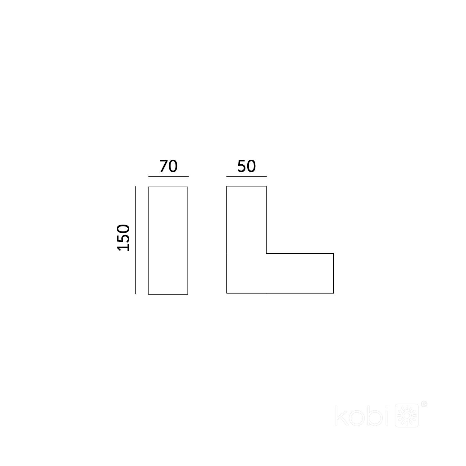 L-connector for LED KOLINE K2 white Kobi Pro