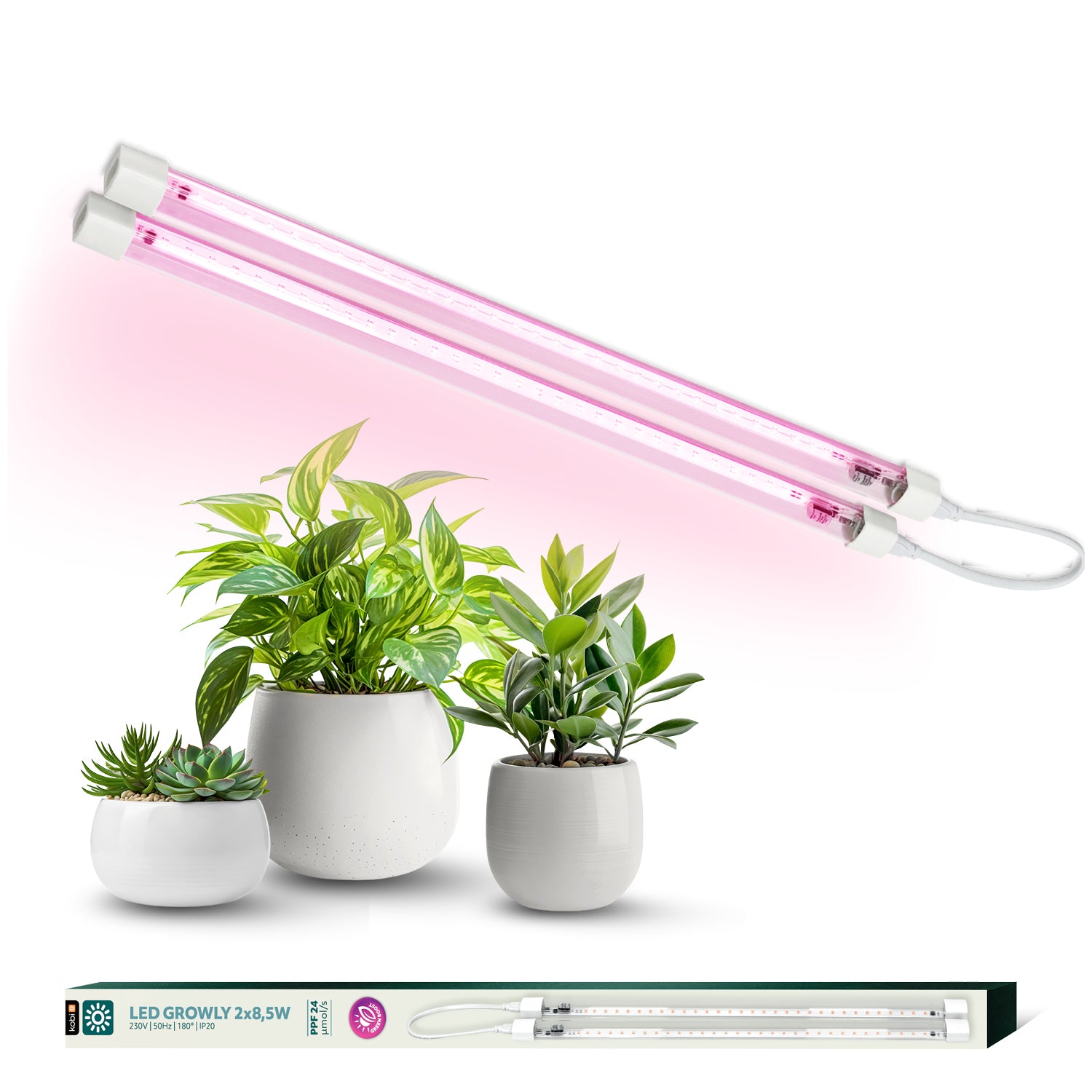 LED grow lamp LED GROWLY 2x8,5W Kobi Design