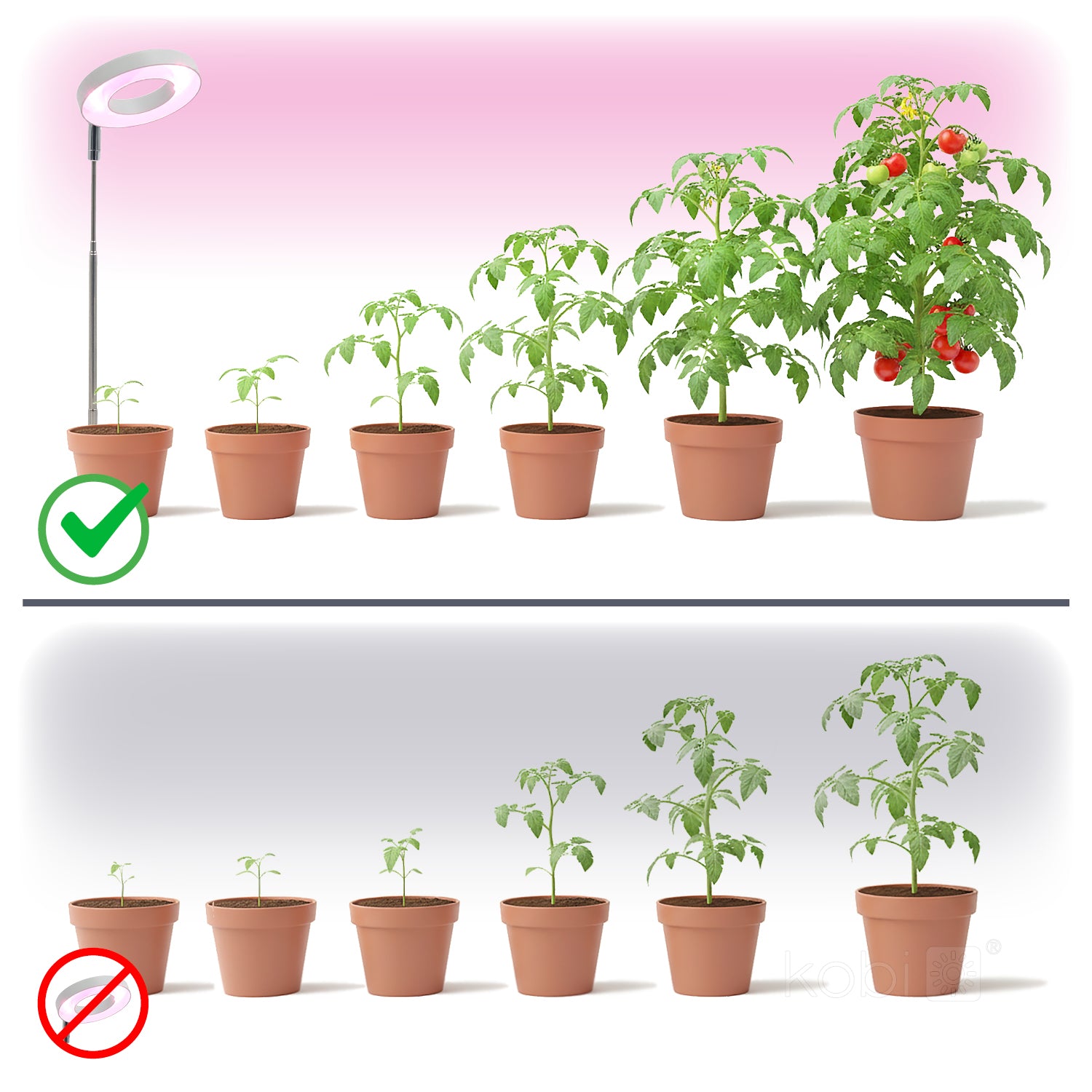 Plant grow light LED VERDI V2 5W 1300K white Kobi Design