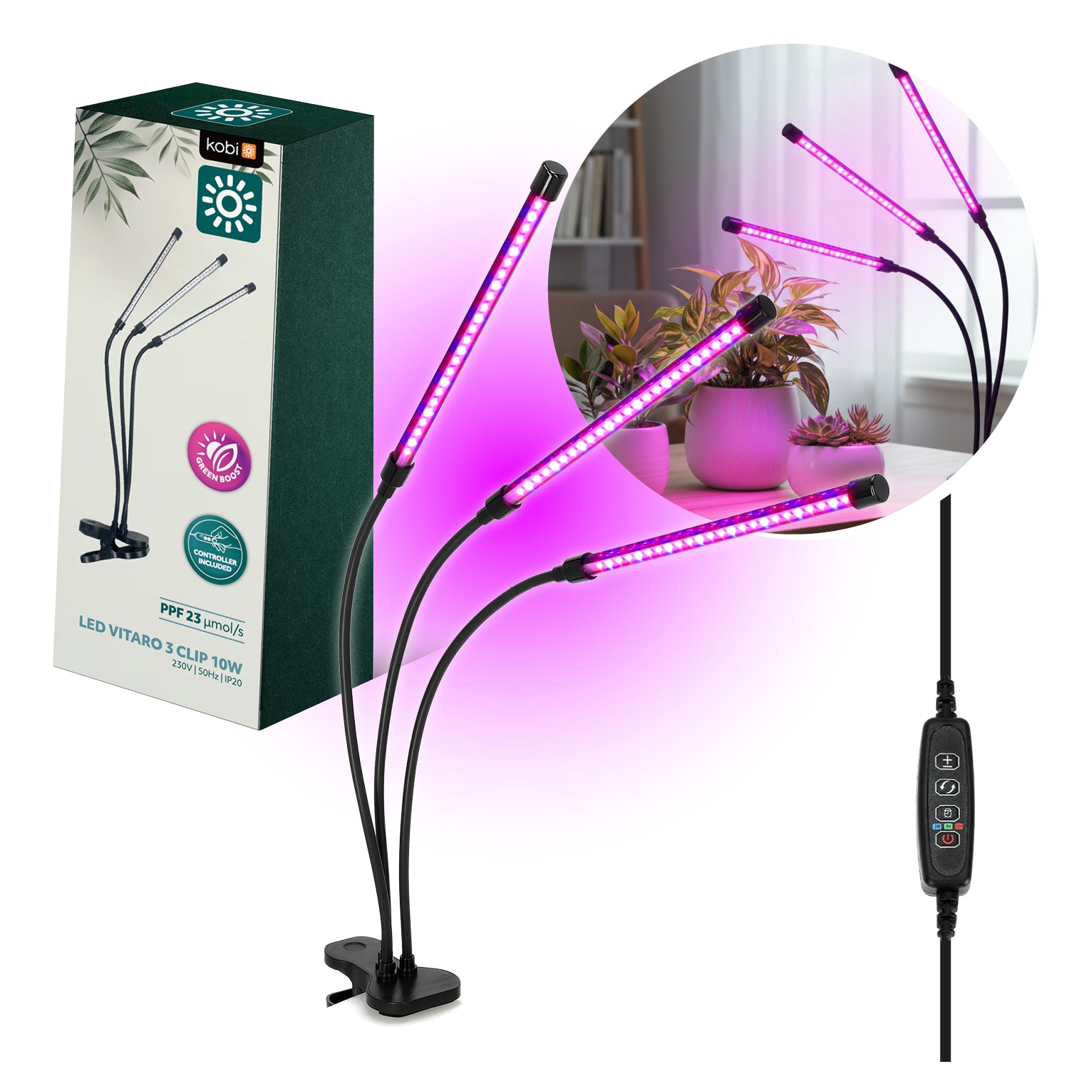 LED grow lamp LED VITARO 3 CLIP 10W Kobi Design