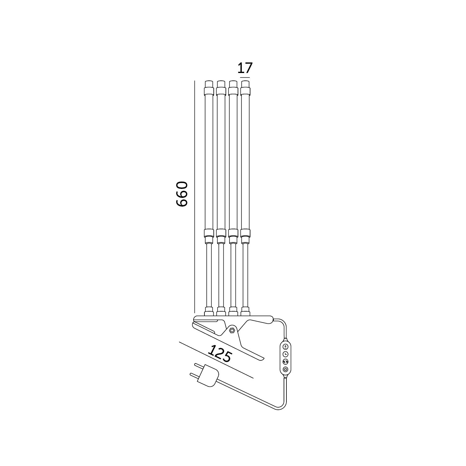 LED grow lamp LED VITARO 4 CLIP 10W Kobi Design
