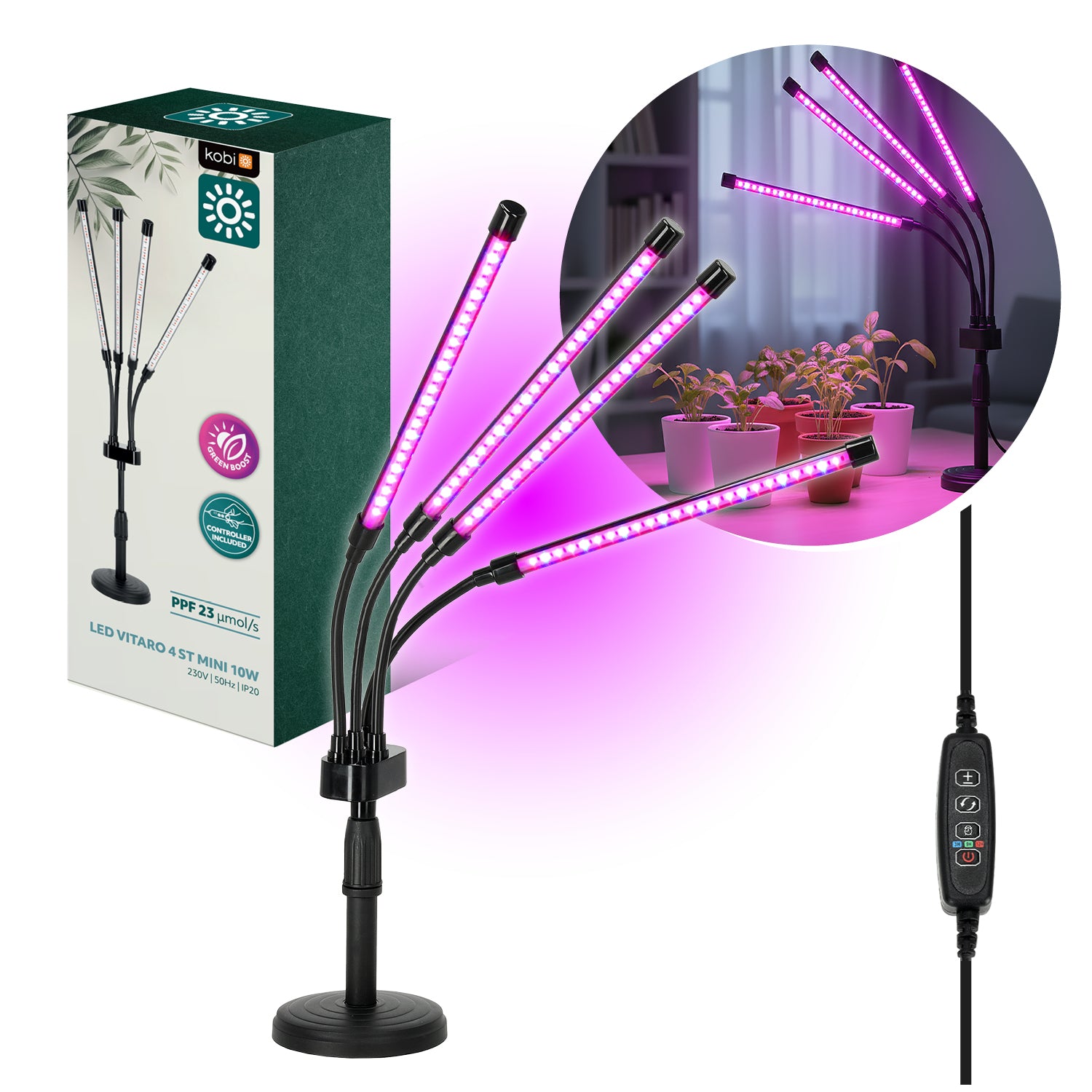 LED grow lamp LED VITARO 4 ST MINI 10W Kobi Design