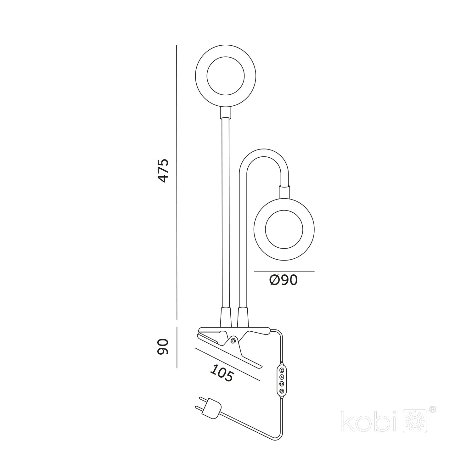 LED grow lamp LED VITARO RING 2 CLIP 8W Kobi Design