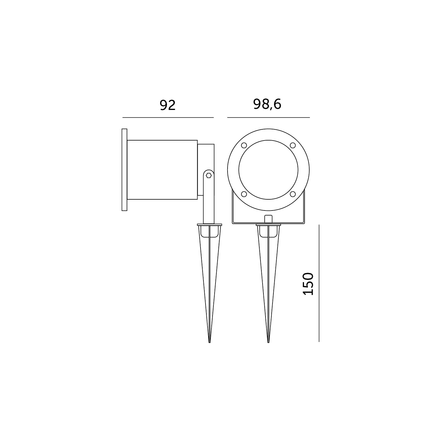 Garden lamp BLAKE 2 1xGU10 IP65 black Kobi
