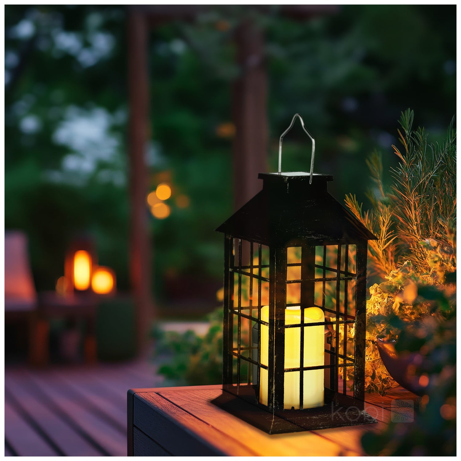 Solar garden lamp LED CANDELIO 2700K black LED2B