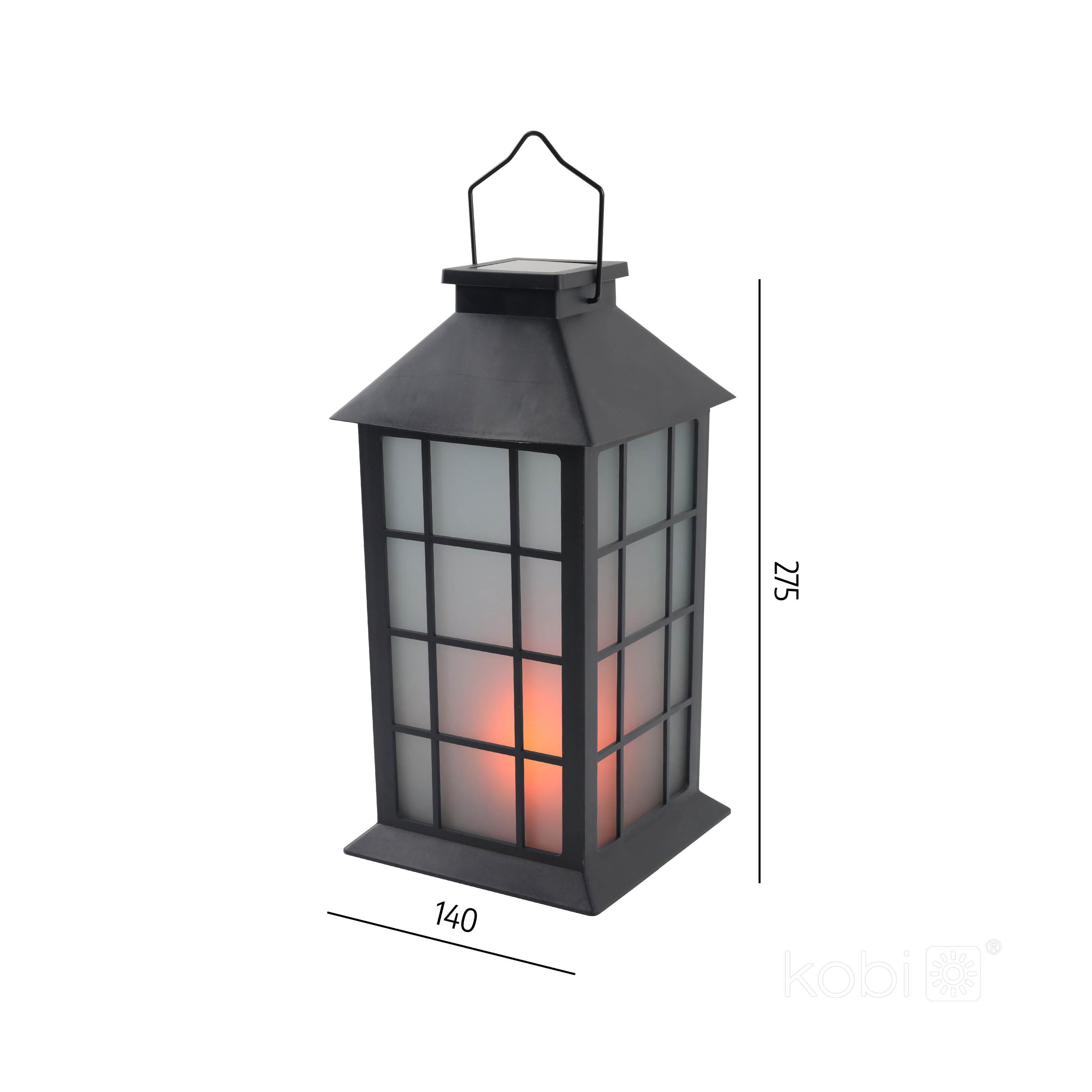 Solar garden lamp LED CANDELIO MILKY 1600K IP44 black LED2B